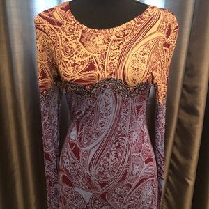 BCBGMaxAzria Sheer Printed Top